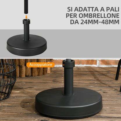 Garden Umbrella Base in PP Plastic, max 18kg Weight, Ø45x33 cm, Black
