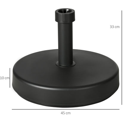 Garden Umbrella Base in PP Plastic, max 18kg Weight, Ø45x33 cm, Black