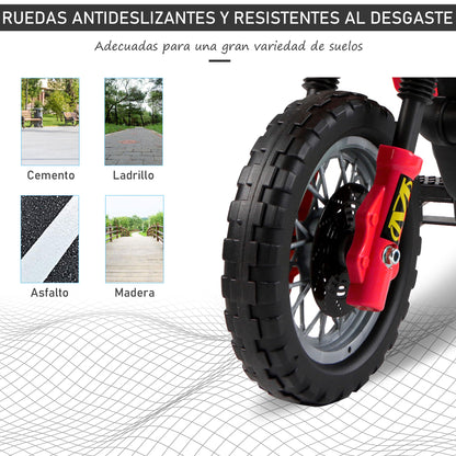 Rechargeable 6V Battery Kids Electric Motorcycle 3+ Years Charger and Support Wheels 102x53x66 cm Red