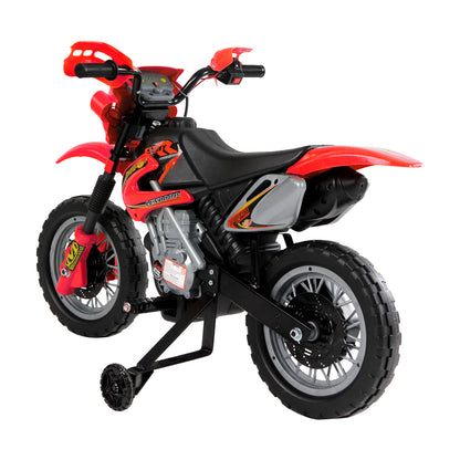 Rechargeable 6V Battery Kids Electric Motorcycle 3+ Years Charger and Support Wheels 102x53x66 cm Red