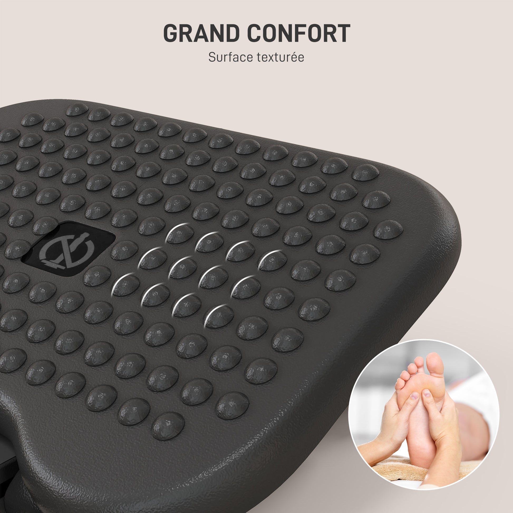Desk Footrest, Ergonomic Footrest, Adjustable 30° Angle, 3-Position Height Adjustment, for Office and Home, Black