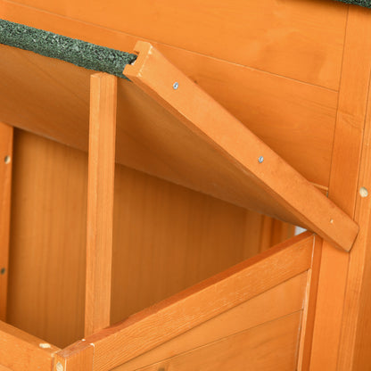 Wooden Chicken House, Chicken Coop for Outdoor Chickens, with Nest, Separate Nest, Multiple Doors, Removable Bottom, for 3 to 6 Chickens, Made of Solid Wood, Orange