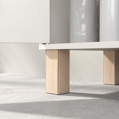 Bathroom Under Sink Cabinet, Under Sink Cabinet, Open Shelf Cupboard with 2 Magnetic Doors and Adjustable Shelf, 60 x 30 x 63 cm, White