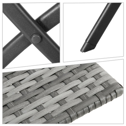 Polyrattan Garden Furniture Set, Outdoor Lounge Balcony Furniture for 2 Persons, 3-Piece Seating Group, 2 Chairs, Table, Weatherproof Garden Lounge for Garden, Terrace, Balcony, Gray