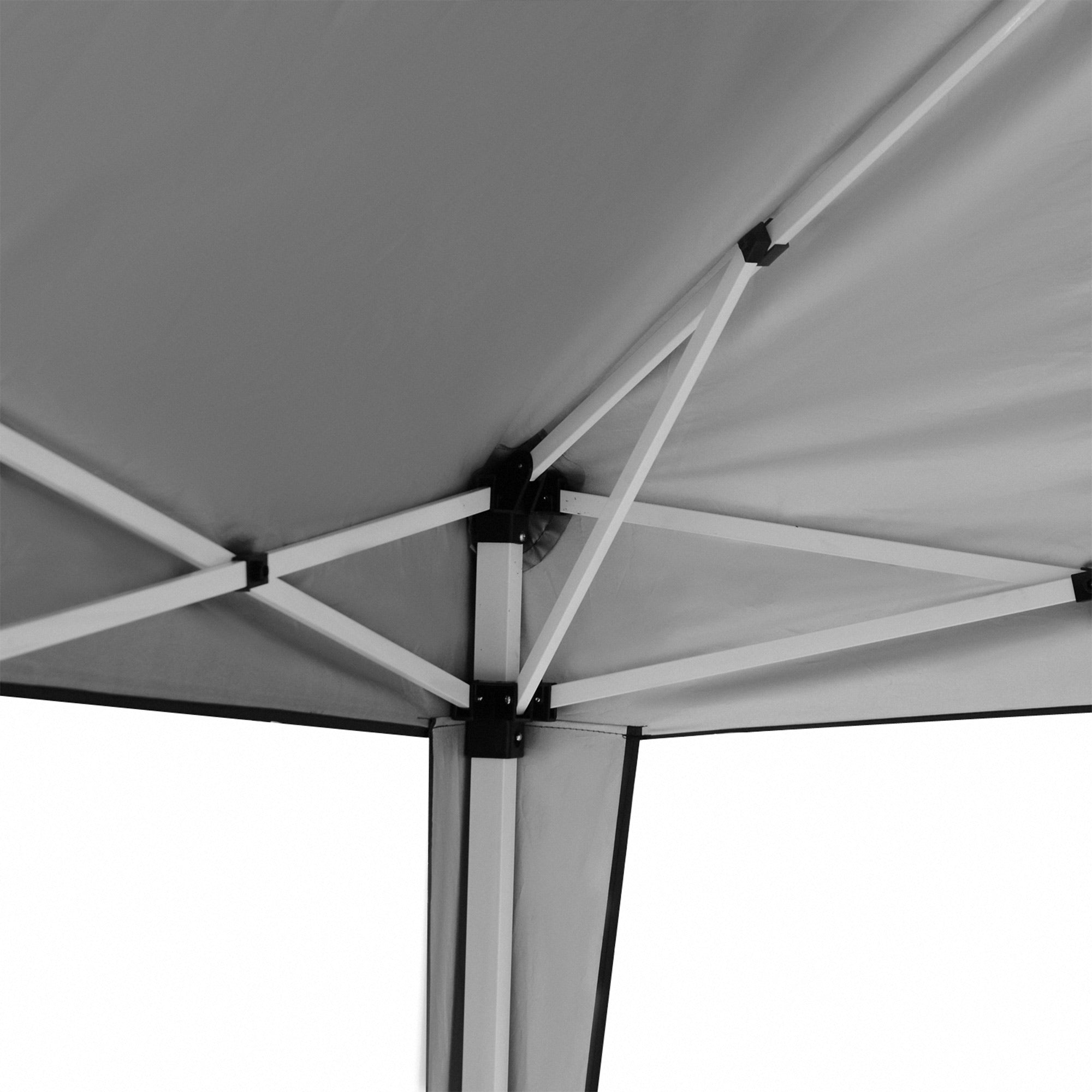 Outdoor Garden Gazebo 3x3m Folding Pop-up Gazebo Foldable Garden Marquee Anti-UV + Carry Bag Steel Oxford Grey