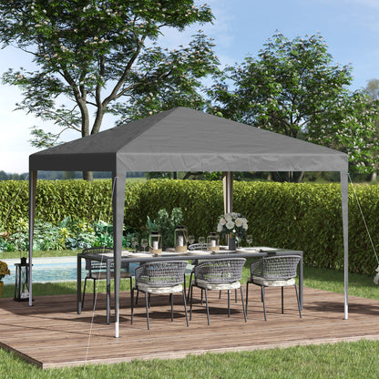Outdoor Garden Gazebo 3x3m Folding Pop-up Gazebo Foldable Garden Marquee Anti-UV + Carry Bag Steel Oxford Grey