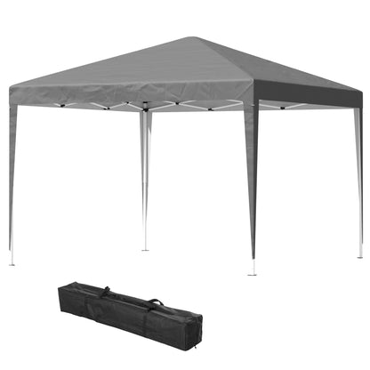 Outdoor Garden Gazebo 3x3m Folding Pop-up Gazebo Foldable Garden Marquee Anti-UV + Carry Bag Steel Oxford Grey