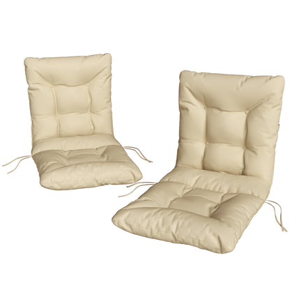 2-Pack Outdoor Chair Cushions with Ties, Indoor/Outdoor, 47.2 x 19.7 x 3.1 in, Beige