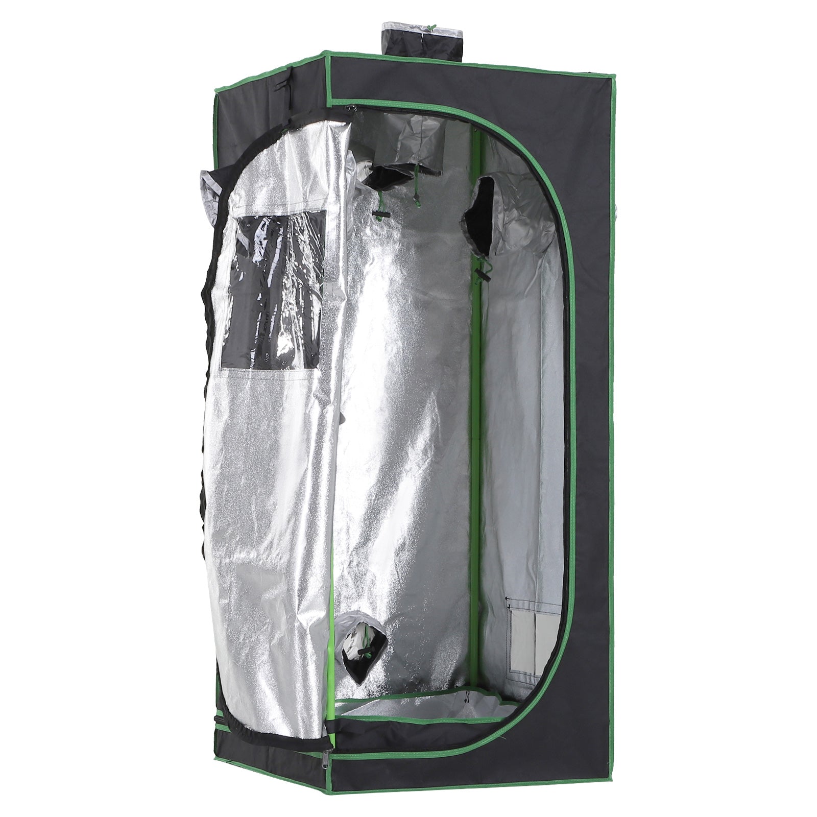 Hydroponic Tent in Oxford 600D with 3 Adjustable Air Outlets and Window, Hydroponic Greenhouse for Indoor Gardening with Cable Hole, 60x60x140 cm, Black
