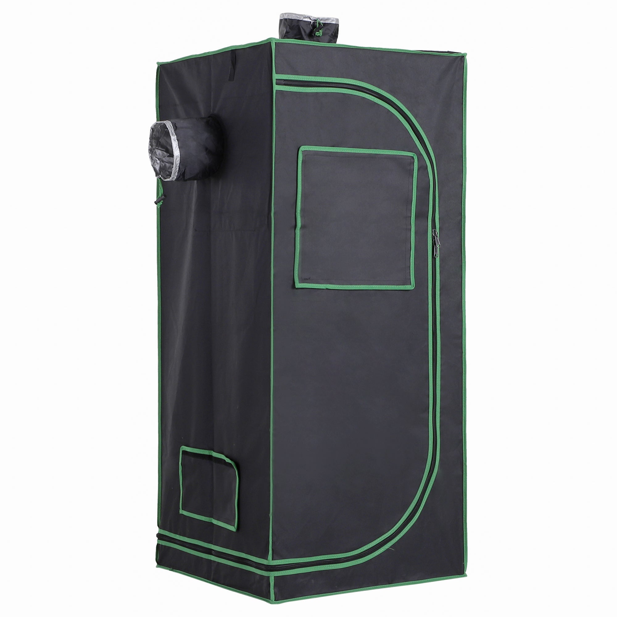 Hydroponic Tent in Oxford 600D with 3 Adjustable Air Outlets and Window, Hydroponic Greenhouse for Indoor Gardening with Cable Hole, 60x60x140 cm, Black