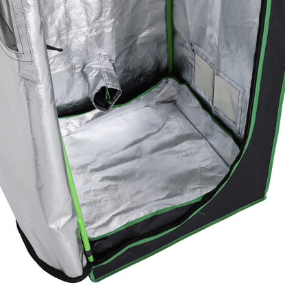 Hydroponic Tent in Oxford 600D with 3 Adjustable Air Outlets and Window, Hydroponic Greenhouse for Indoor Gardening with Cable Hole, 60x60x140 cm, Black