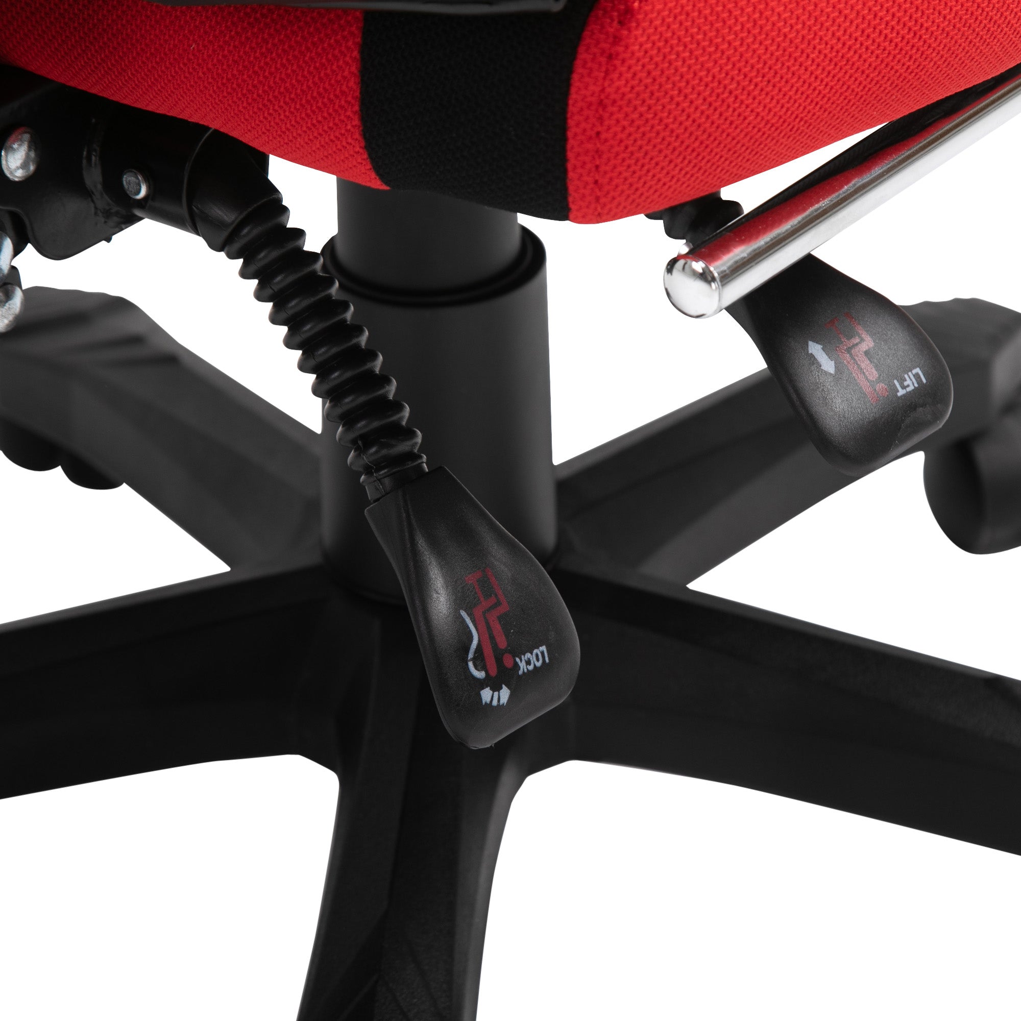 Ergonomic Office Chair, Gaming Chair, Swivel Chair with Footrest, PC Chair, Executive Chair, adjustable height, Polyester, Black+Red, 58 x 63 x 112-122 cm