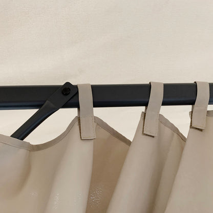 Garden Gazebo 3 x 3 meters Garden Tent Roof with Ventilation Holes Marquee Party Tent with 4 x Side Panels Weatherproof Aluminum Polyester Khaki