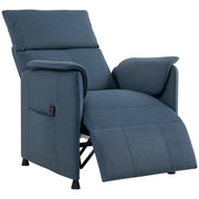 Electric Recliner Relax Armchair Silent Recliner with Memory Function Footrest Remote Control Side Pockets Pet-Friendly Fabric for Bedroom Living Room Dark Blue