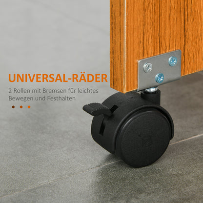 Folding Table Dining Table Mobile Desk with Folding Worktop Side Table with Casters Dining Table for Kitchen White