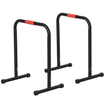 Parallel Bars Training Support with Extra Wide Handle for Inclined Push-Ups Bodybuilding Calisthenics Dips 63x41x73 cm Black