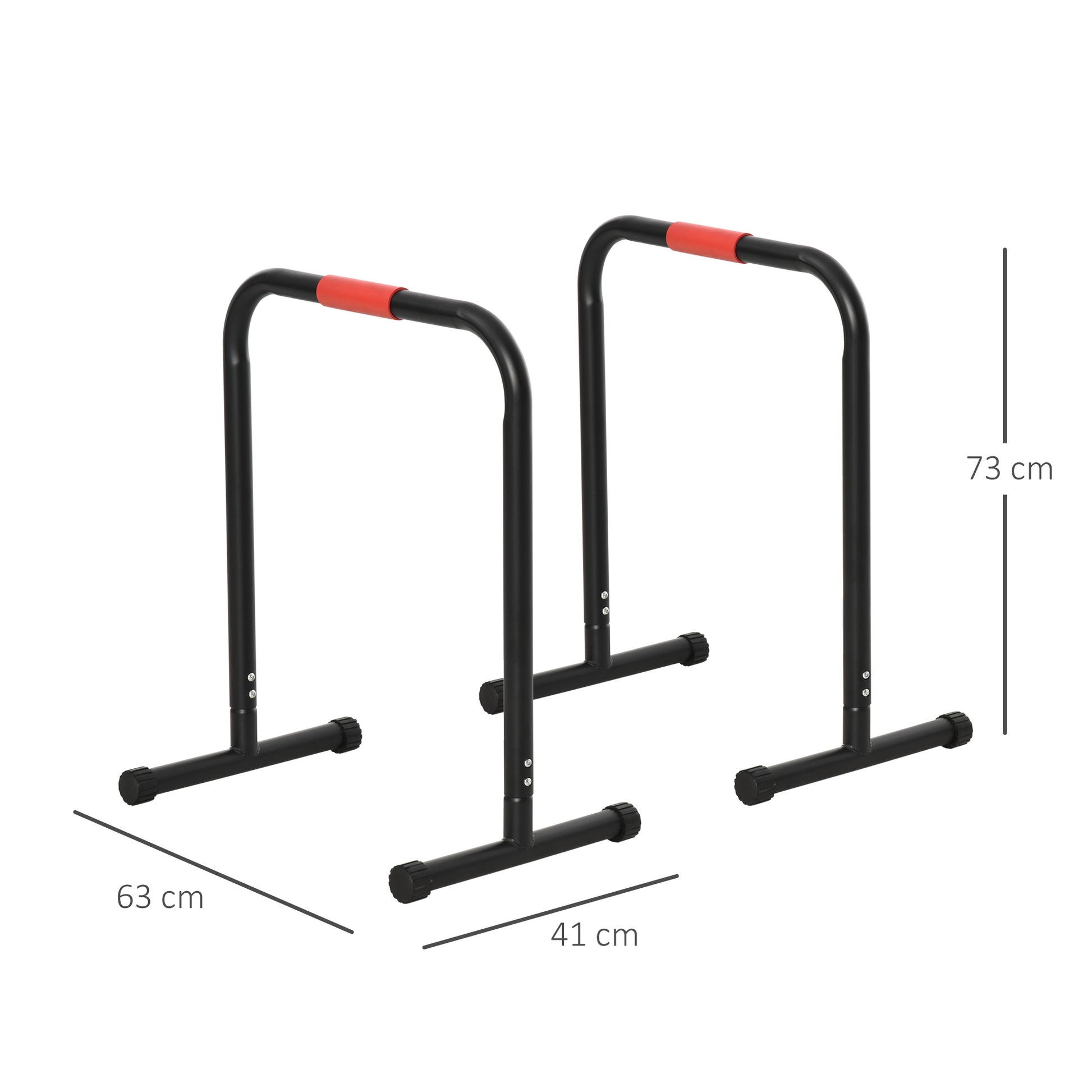 Parallel Bars Training Support with Extra Wide Handle for Inclined Push-Ups Bodybuilding Calisthenics Dips 63x41x73 cm Black