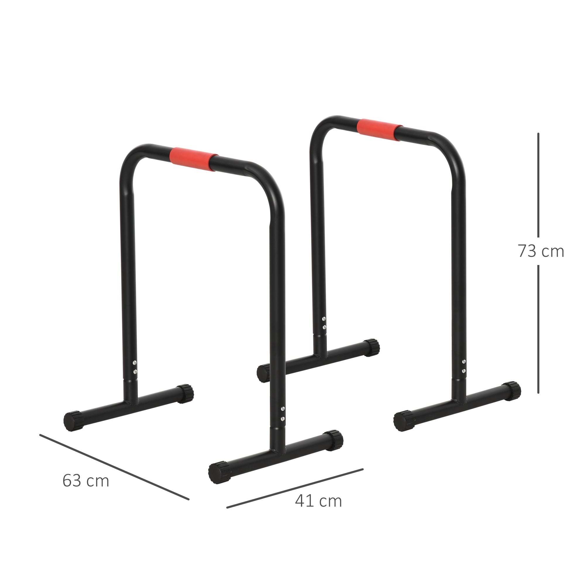 Parallel Bars Training Support with Extra Wide Handle for Inclined Push-Ups Bodybuilding Calisthenics Dips 63x41x73 cm Black