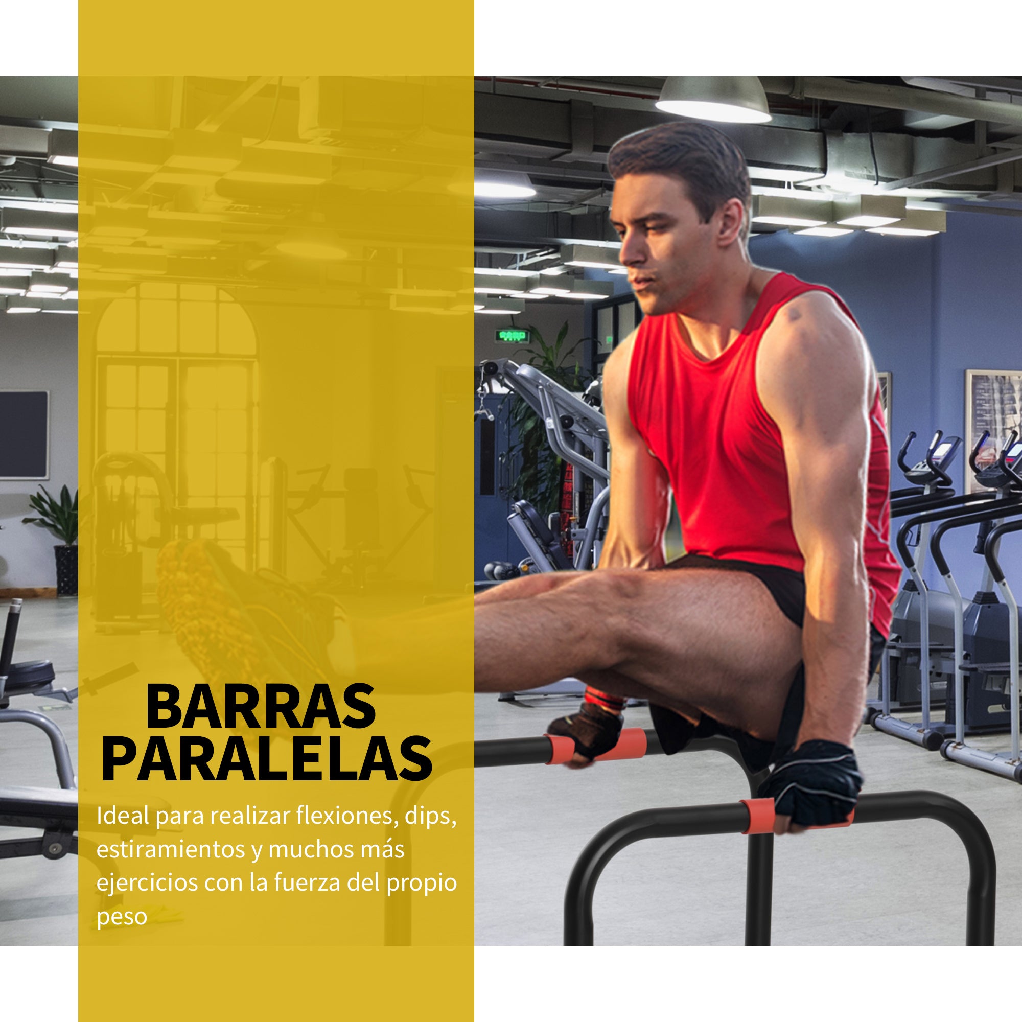 Parallel Bars Training Support with Extra Wide Handle for Inclined Push-Ups Bodybuilding Calisthenics Dips 63x41x73 cm Black