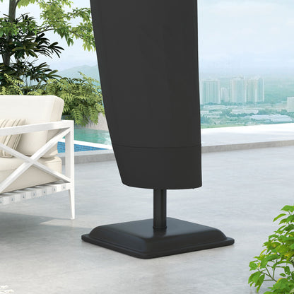 Garden Umbrella Cover Waterproof Oxford 600D Fabric Parasol Cover with Zipper for Outdoor Garden Ø56x220 cm Black