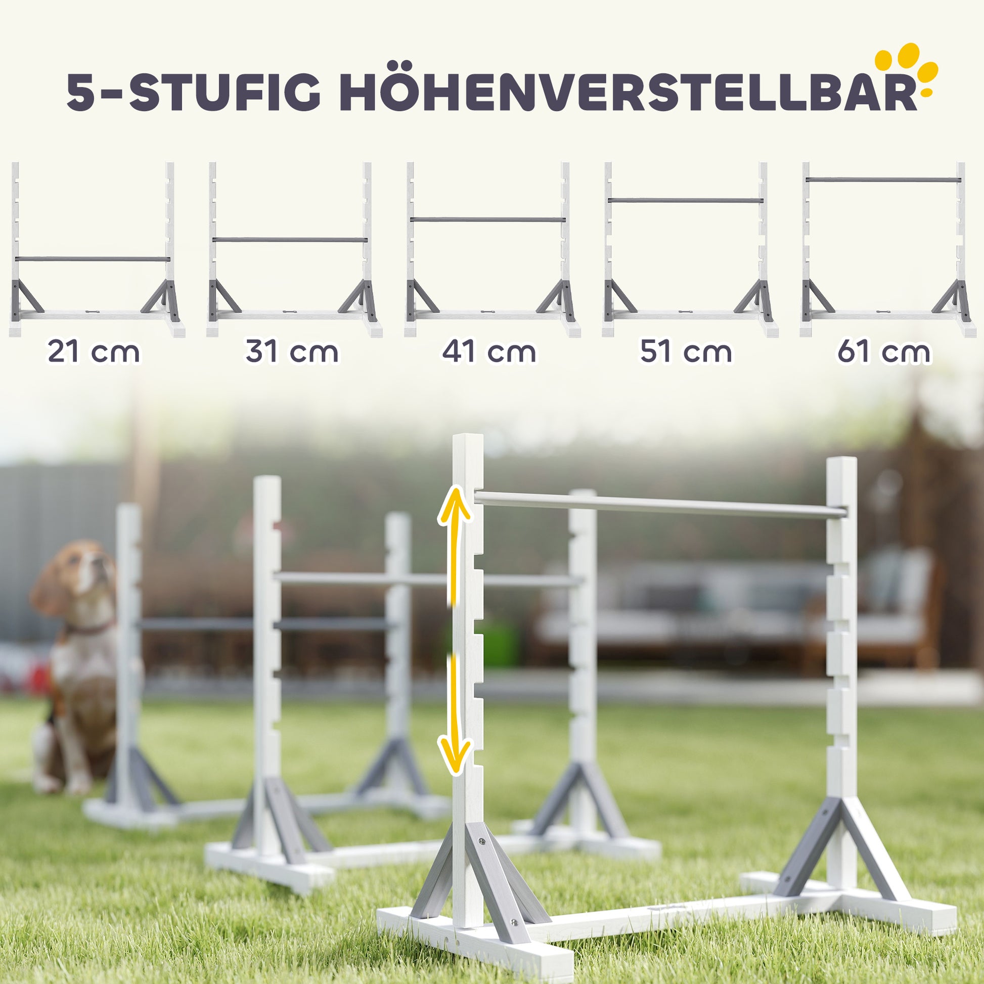 Agility Set Dogs 4-piece Agility Equipment for Dog Training Jump Hoop Set with Adjustable Height Hoops Ring Training Accessories Coordination Training Agility Set for Games Training