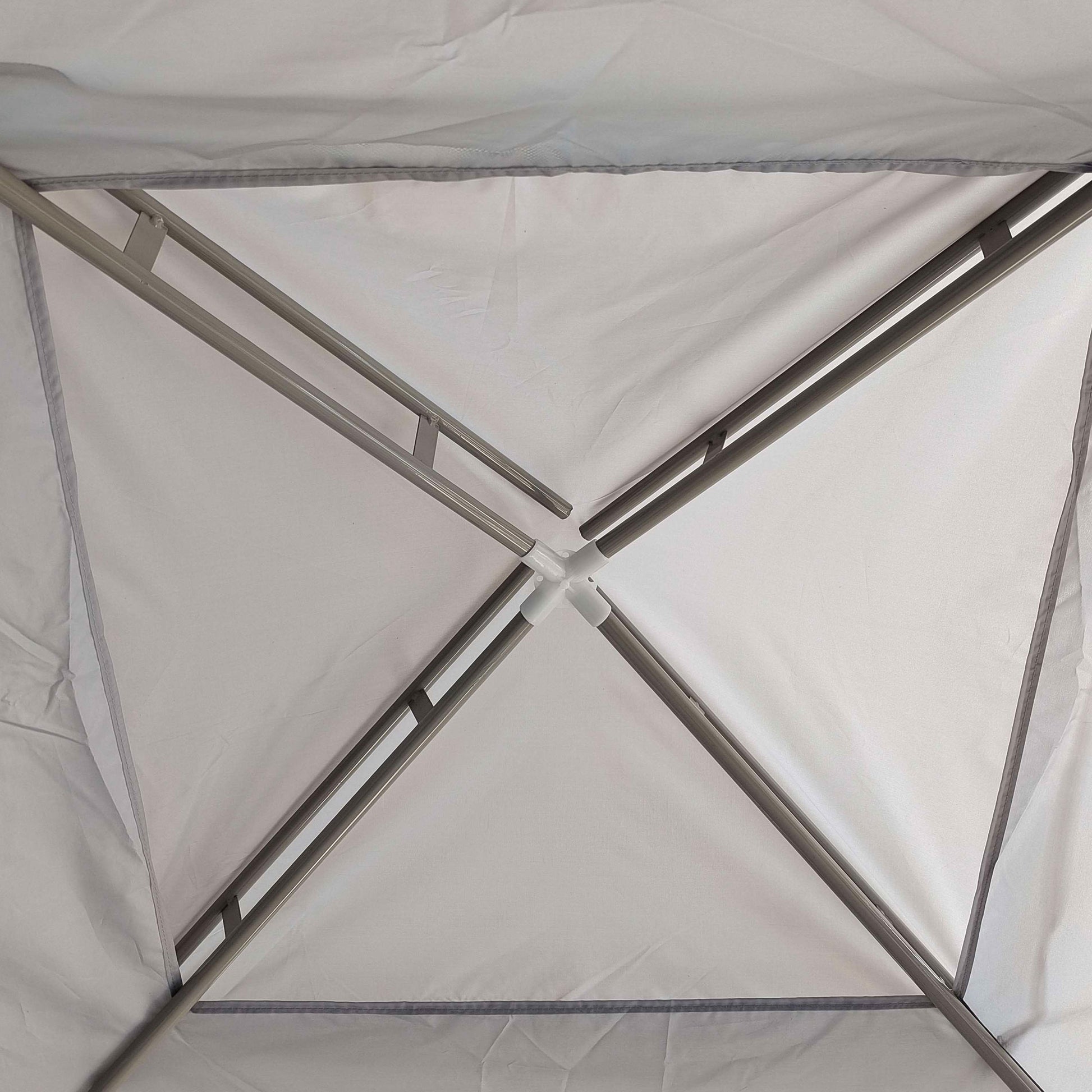 3x3m Garden Gazebo Detachable Outdoor Canopy with 4 Side Mosquito Mesh Curtains Double Roof and Anti-UV Waterproof Metal Frame Pavilion for Patio Gray