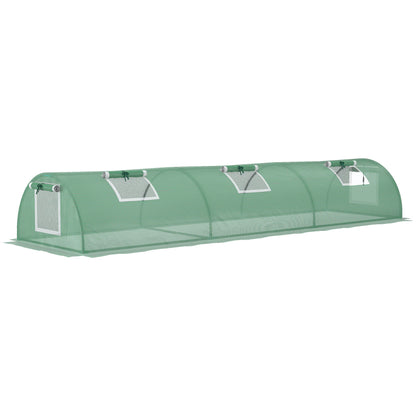 Mini Garden Tunnel Greenhouse 300 x 80 x 45 cm 5 Roll-up Windows PE 140 g/m² Green Epoxy Metal