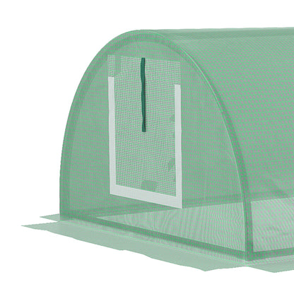 Mini Garden Tunnel Greenhouse 300 x 80 x 45 cm 5 Roll-up Windows PE 140 g/m² Green Epoxy Metal