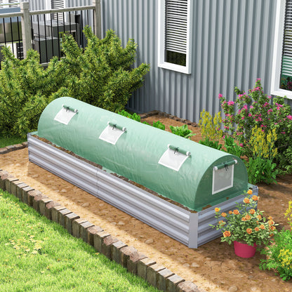 Mini Garden Tunnel Greenhouse 300 x 80 x 45 cm 5 Roll-up Windows PE 140 g/m² Green Epoxy Metal