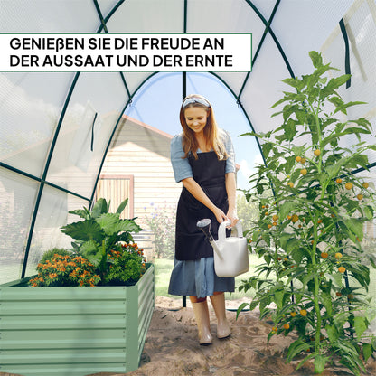 Greenhouse with Roll-up Door, 2 Windows, Winterproof Foil Greenhouse made of Steel, Greenhouse for Balcony, Garden, Tomato House 180 x 180 x 200 cm, Tomato Greenhouse for Tomatoes, Vegetables, Flowers, White