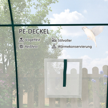 Greenhouse with Roll-up Door, 2 Windows, Winterproof Foil Greenhouse made of Steel, Greenhouse for Balcony, Garden, Tomato House 180 x 180 x 200 cm, Tomato Greenhouse for Tomatoes, Vegetables, Flowers, White