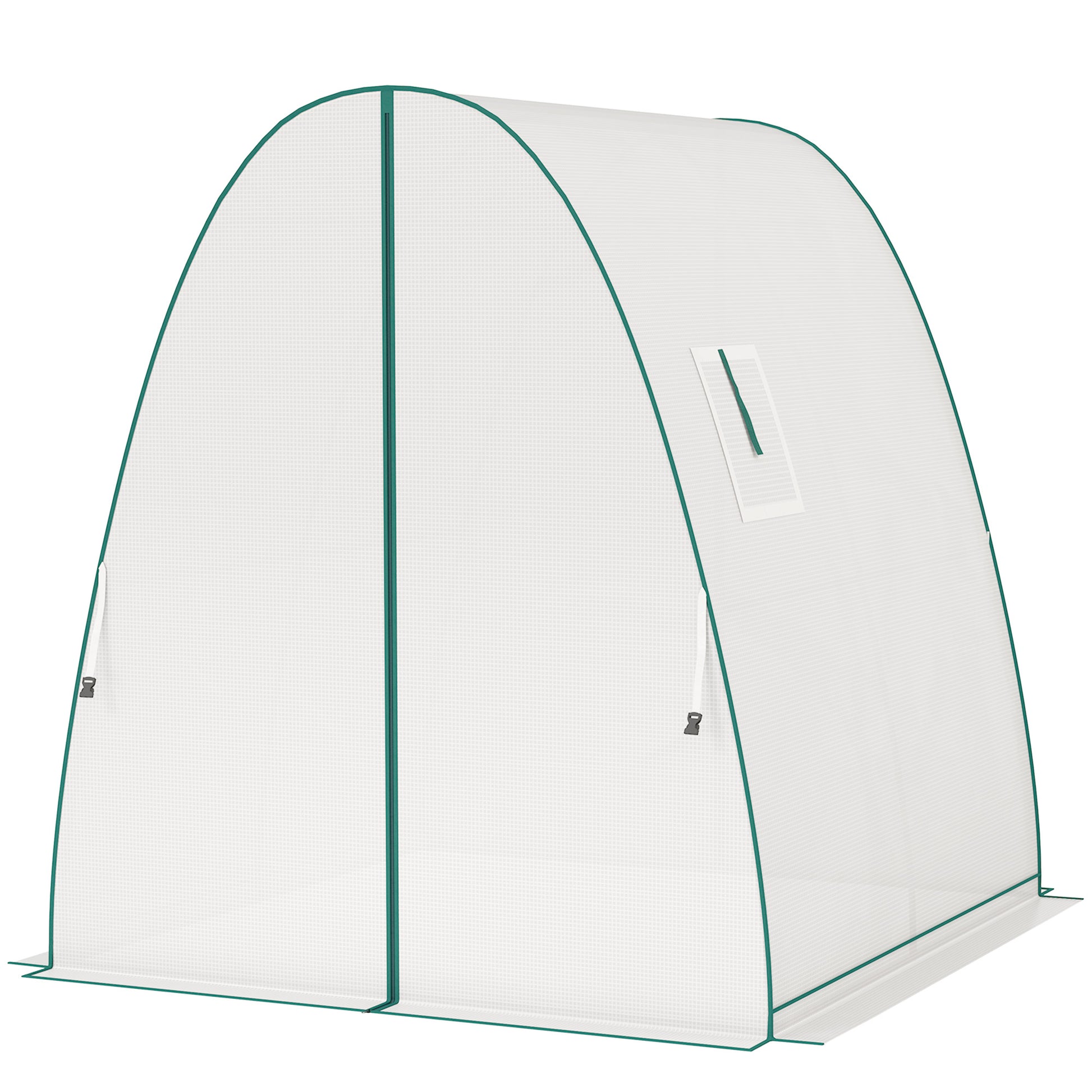 Greenhouse with Roll-up Door, 2 Windows, Winterproof Foil Greenhouse made of Steel, Greenhouse for Balcony, Garden, Tomato House 180 x 180 x 200 cm, Tomato Greenhouse for Tomatoes, Vegetables, Flowers, White