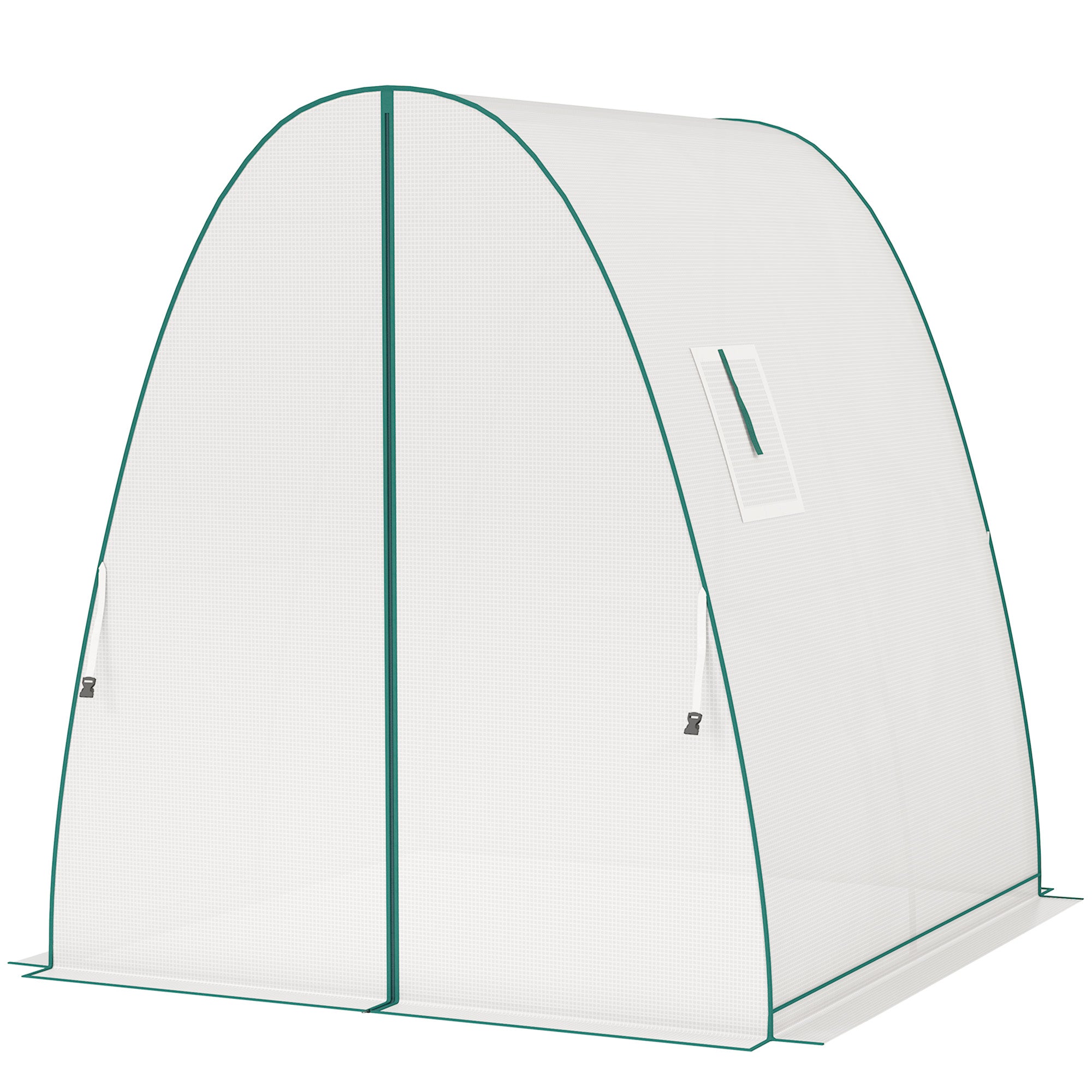 Greenhouse with Roll-up Door, 2 Windows, Winterproof Foil Greenhouse made of Steel, Greenhouse for Balcony, Garden, Tomato House 180 x 180 x 200 cm, Tomato Greenhouse for Tomatoes, Vegetables, Flowers, White