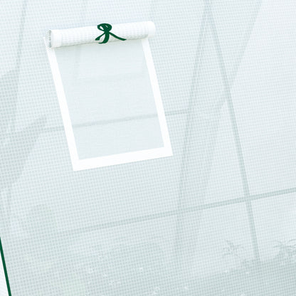 Greenhouse with Roll-up Door, 2 Windows, Winterproof Foil Greenhouse made of Steel, Greenhouse for Balcony, Garden, Tomato House 180 x 180 x 200 cm, Tomato Greenhouse for Tomatoes, Vegetables, Flowers, White