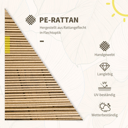 Rattan Garden Furniture Set, 3-Piece Seating Group, including Coffee Table and 2 Chairs, Bistro Set with Cushions, Patio Furniture for Terrace, Balcony, Steel, Sand+Dark Gray