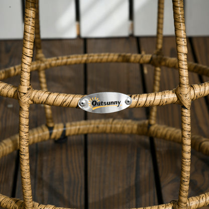 Rattan Garden Furniture Set, 3-Piece Seating Group, including Coffee Table and 2 Chairs, Bistro Set with Cushions, Patio Furniture for Terrace, Balcony, Steel, Sand+Dark Gray