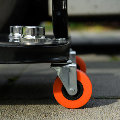 Workshop Stool with Wheels Tool Tray 37cm high Rolling Stool supports up to 100 kg Work Stool Rolling Seat for Workshop Red