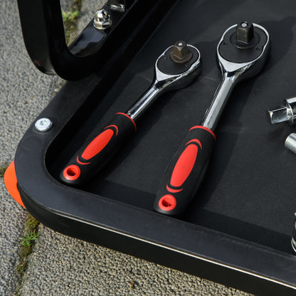 Workshop Stool with Wheels Tool Tray 37cm high Rolling Stool supports up to 100 kg Work Stool Rolling Seat for Workshop Red