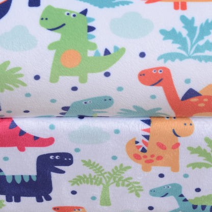 Children's Armchair Sofa for Kids +18 Months with Dinosaur Print Solid Wood Frame Foam Padding and Flannel Upholstery 50x39x44 cm Multicolor