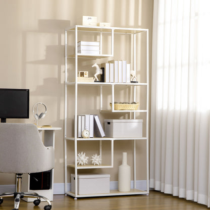 Industrial Storage Bookshelf for Living Room Office Kitchen, 83x34x180 cm Oak