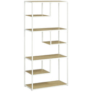 Industrial Storage Bookshelf for Living Room Office Kitchen, 83x34x180 cm Oak