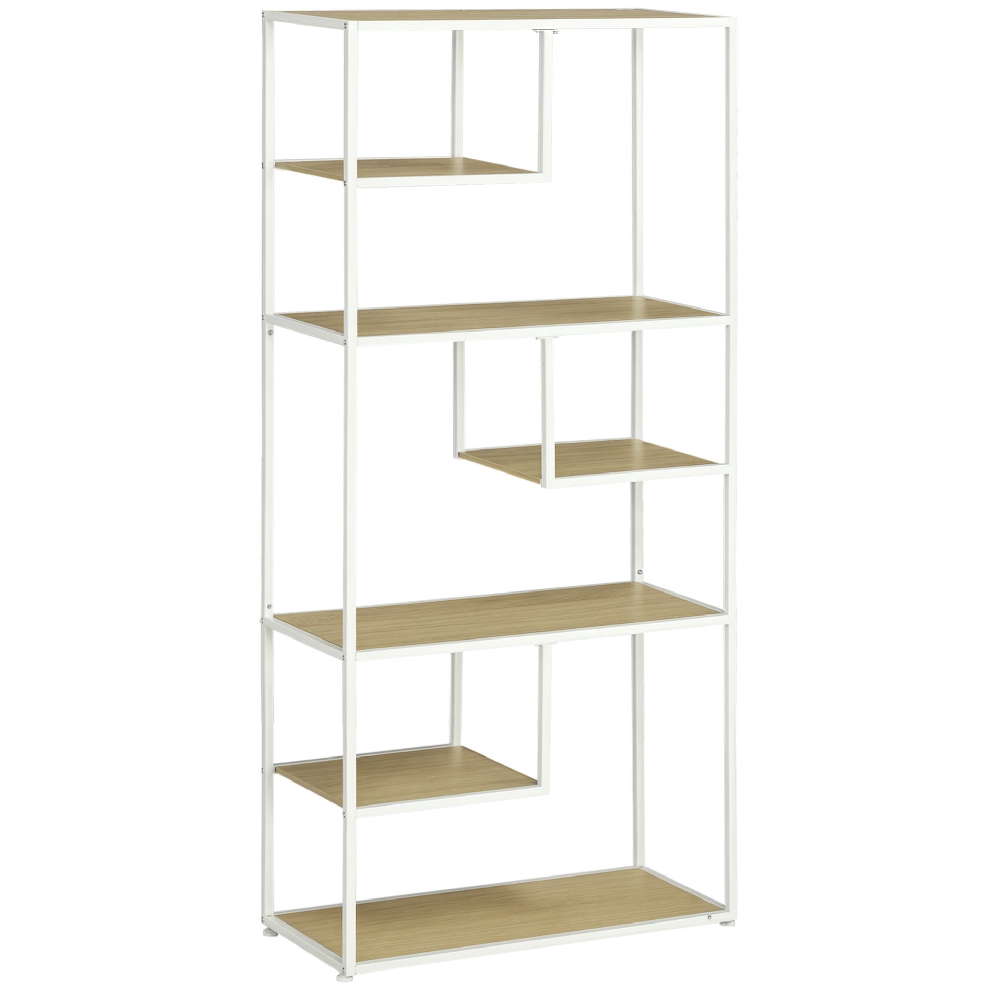 Industrial Storage Bookshelf for Living Room Office Kitchen, 83x34x180 cm Oak