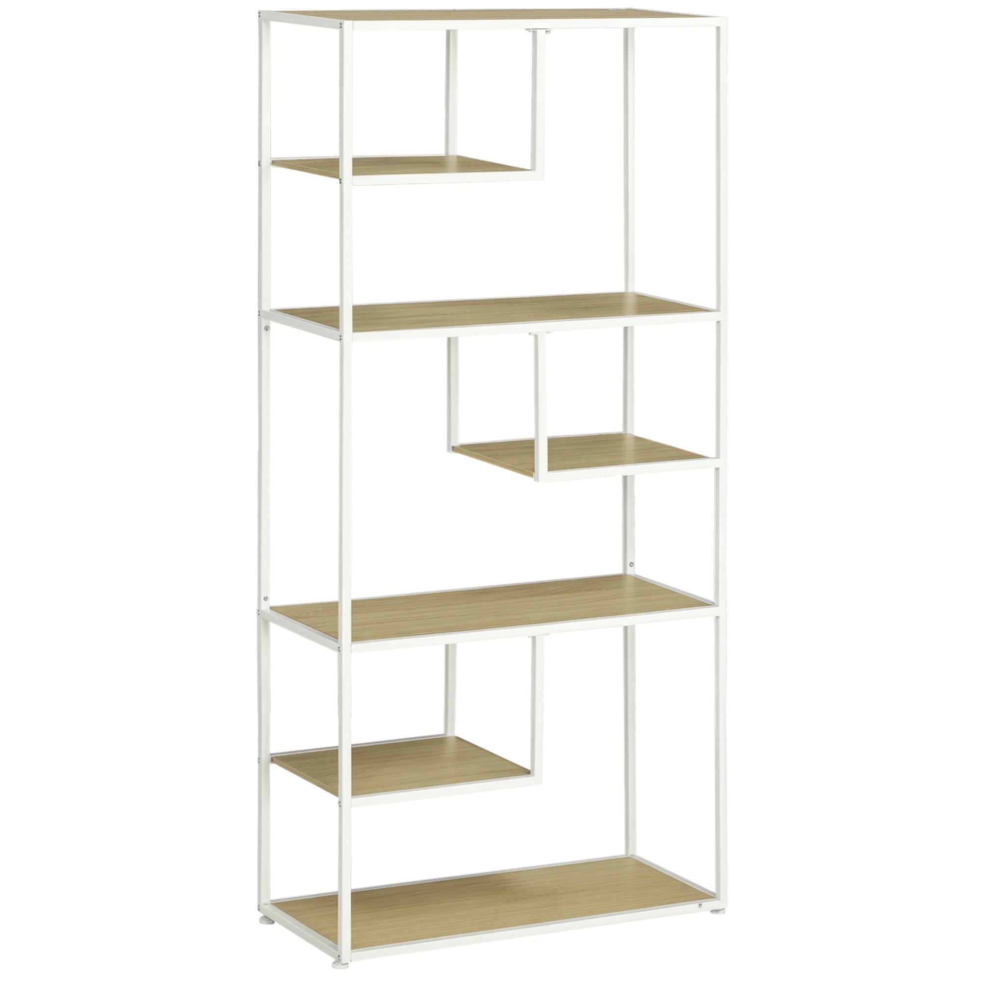 Industrial Storage Bookshelf for Living Room Office Kitchen, 83x34x180 cm Oak