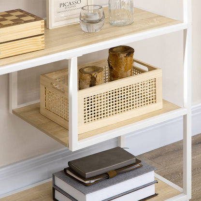 Industrial Storage Bookshelf for Living Room Office Kitchen, 83x34x180 cm Oak