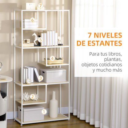 Industrial Storage Bookshelf for Living Room Office Kitchen, 83x34x180 cm Oak