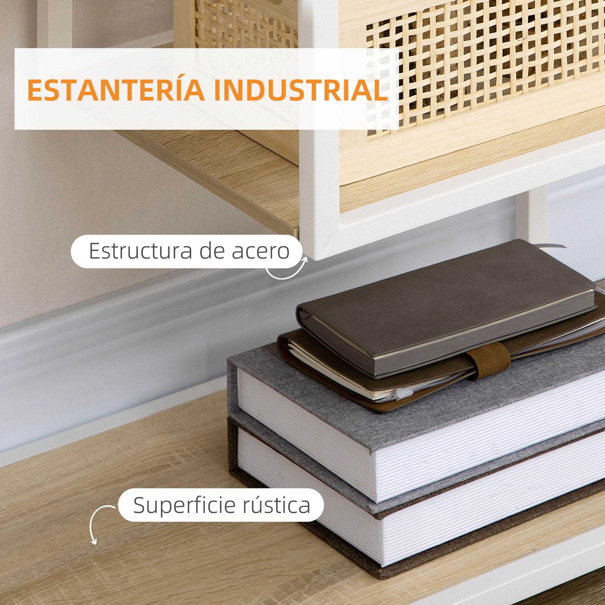 Industrial Storage Bookshelf for Living Room Office Kitchen, 83x34x180 cm Oak