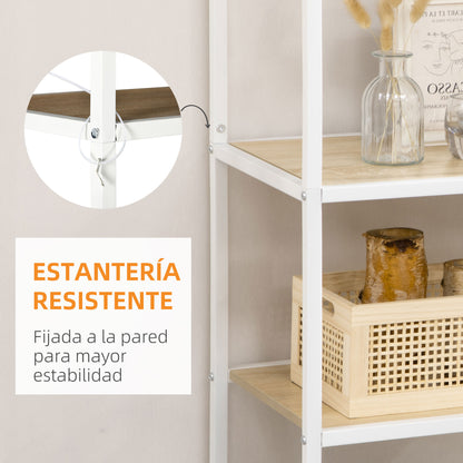 Industrial Storage Bookshelf for Living Room Office Kitchen, 83x34x180 cm Oak