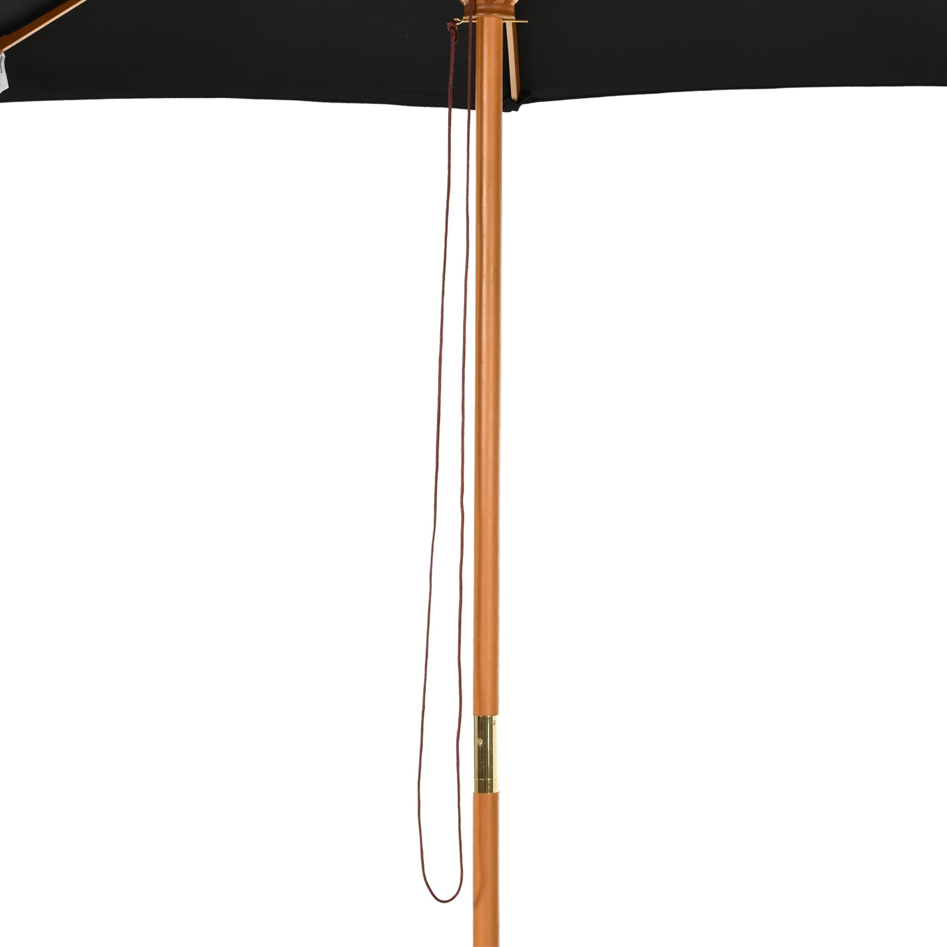 Sun Umbrella Ø 300 cm, Sun Umbrella with UV Protection Balcony Umbrella made of Wood Beach Umbrella Stable Market Umbrella Sun Protection for Beach Terrace Garden, Black