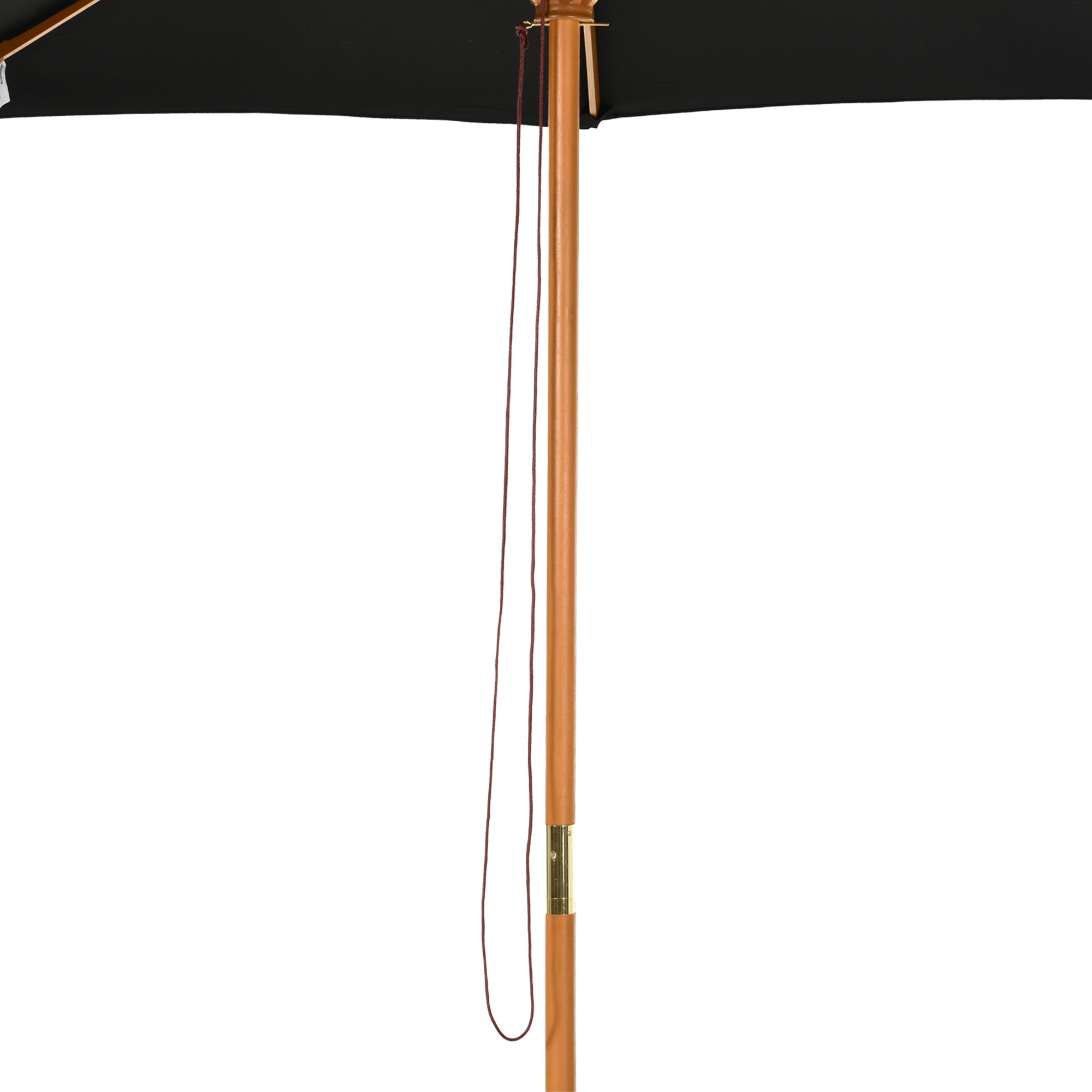 Sun Umbrella Ø 300 cm, Sun Umbrella with UV Protection Balcony Umbrella made of Wood Beach Umbrella Stable Market Umbrella Sun Protection for Beach Terrace Garden, Black
