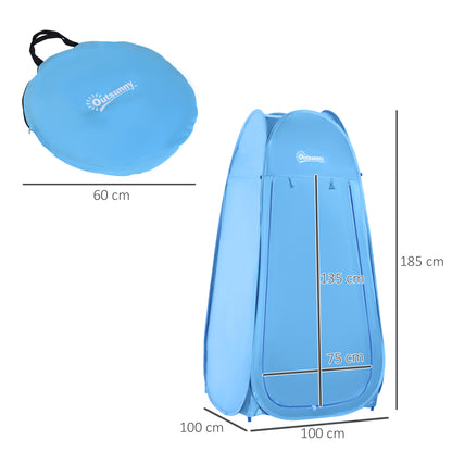 Pop Up Shower Tent Instant Camping Tent with UV Protection Waterproof Roof and Handle for Camping Cycling Bathroom Shower Beach 100x100x185 cm Blue